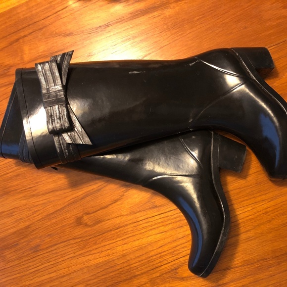 Kate Spade Randi Rain Boots Bow | Black Size 7 - Picture 3 of 5